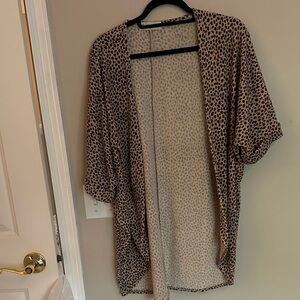 Impressions Leopard Print Kimono Cardigan